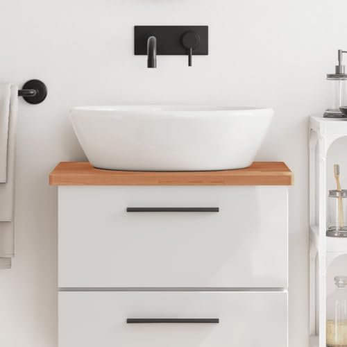 Fasba Waschtischplatte 60x40x2,5 cm Massivholz Buche, Arbeitsplatte, Waschtischkonsole Tischplatte für Badezimmer, Holzplatte Platte/ 356003