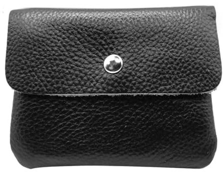 Charmoni - Portefeuille Femme Multi Poches - Porte Monnaie Femme Porte Carte Billets - en Cuir (Noir)