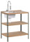 Isla de cocina exterior de madera de acacia con fregadero y 2 estantes 50 x 80 x 92 cm encimera de madera maciza marrón Ivrea