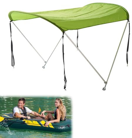 Toile de Soleil pour Bateaux Gonflables, Taud pour Bateau Portable à 2 Arceaux, Tube en Aluminium de 1 mm D'épaisseur, pour Bateaux de 110 à 160 cm de Longueur