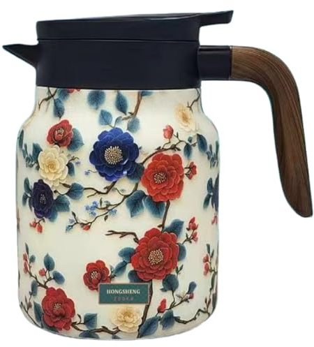 INLANDSIS Infinitne – Théière vintage à motif floral avec infuseur intégré, carafes à café pour garder au chaud (10 1 000 ml)