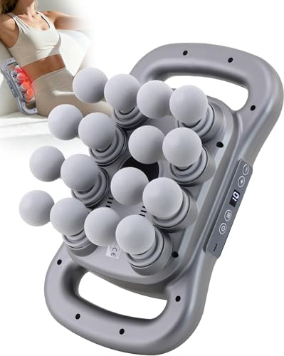 UFFAE 16-Kopf-Massagepistole, Tiefengewebe-Percussion-Massagegerät mit 9 Modi und 9 Intensitäten, 2600 mAh Akku 4H Laufzeit, ultra-leise 30-40 dB, für Muskelschmerzlinderung in Rücken, Beinen