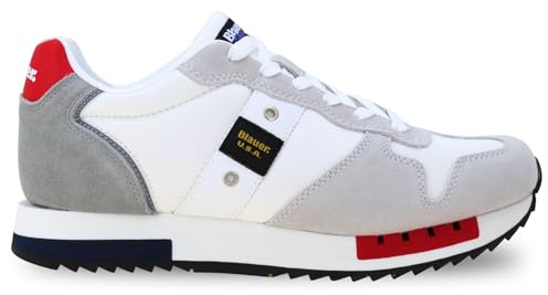 Blauer Queens01 Herren-Sneakers, Weiß/Rot/Blau – S6QUEENS01-MES-WRN