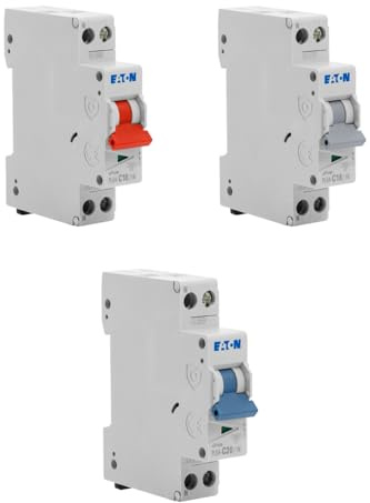 EATON - Lot De 6 Disjoncteurs Modulaires Ph+N – 2×10A, 2×16A, 2×20A