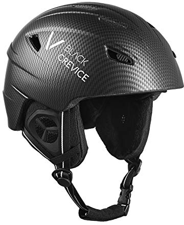BLACK CREVICE Skihelm Streif I Stoßfester Skihelm in sportlichem Design I Skihelm Herren & Damen I Snowboard-Helm I Atmungsaktiver Ski-Helm I Größenverstellbar Carbon/weiß, XL