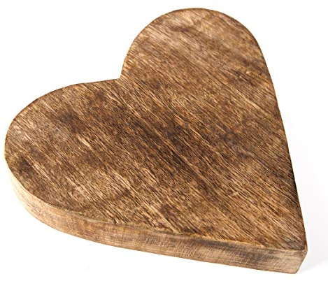 Logbuch-Verlag 1 großes Herz aus Holz 20 cm Holzherz massiv Dekofigur Geschenk Hochzeit Valentinstag Muttertag