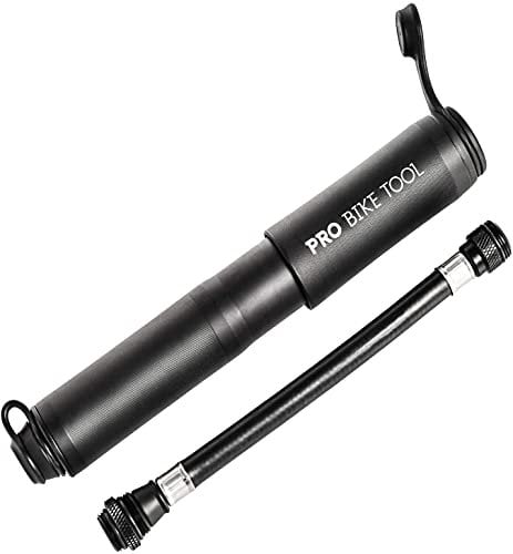 PRO BIKE TOOL Mini Bike Pump Classic - Fits Presta & Schrader Valves - up to 100 PSI / 6.9 Bar - Bicycle Tire Pump for Road and Mountain Bikes - Small, Portable and Compact Hand Frame-Mounted Pump