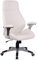 CLP Bürostuhl Layton Mit Leichtlaufrollen | Chefsessel Mit Lehne | Höhenverstellbarer Ergonomischer Bürosessel, Farbe:weiß, Material:Kunstleder