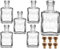 gouveo 6er Set 250 ml Glasflaschen Cube mit Gravur Glocken und Korken (HGK) - Leere Flaschen für Weihnachten - Kleine Flaschen zum Verschenken