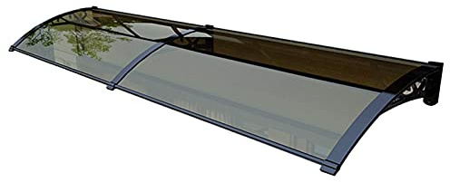 Türfenster Markisendach, Außenabdeckung Türfenster Gartenüberdachung, Patio Veranda Shelter PC Polycarbonat Abdeckung, benutzerdefinierte Größe (Farbe: Braun, Größe: 80x200cm)