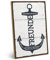 ARTFAVES® Wandbild Holzschild mit Spruch - Anker Freunde - Türschild Retro Vintage Deko Bild Geschenk - Freundschaft