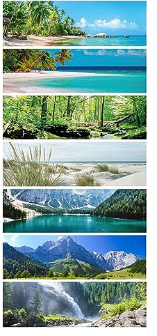 7 Motiv-Magnete I Landschaften I 10 x 3,6 cm I Deko-Magnete für Kalender, Memoboards, Magnet-Tafeln und Kühlschränke I tr098