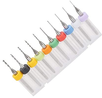 10 Pcs Hand Drill Bits Set Precision Pin Vise Drills Micro Twist Drill Bits with Box for Delicate Manual Work Printed Circuit Board (0.3mm-1.2mm) (Random Color)