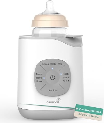 Grownsy Bottle Warmer, Baby Bottle Warmer Fast for Breastmilk & Formula, Accurate Temperature Control, Milk Warmer for All Bottles with Thaw, Sterilizing, Keep Warm, Heat Food