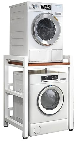 IMLAM Stapelset, Verstellbarer Ständer,Aufbewahrungseinheit für Wäsche, Frontlader-Waschmaschine und Trockner, tragbares Gestell mit 400 kg Kapazität