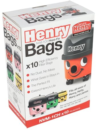 sparefixd Genuine Henry Hepaflo Filter Hoover Bags x 10 to Fit Numatic (Henry) Vacuum Cleaner