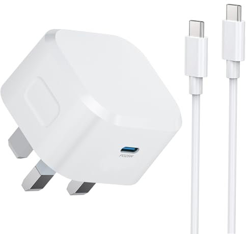 iPhone 16 Charger, iPhone 15 Fast Charger Cable and Plug Quick Charge for iPhone Apple 16/16 Pro/16 Pro Max/16 Plus/15 Series, New i Phonefast Charging USB Type C PD Plug UK with USB C to C Lead