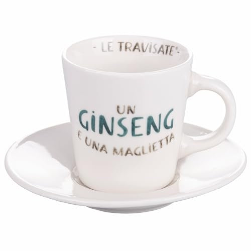 Villa d'Este Home Tivoli Tazzina caffè 90 ml con piattino in porcellana new bone China, Le Travisate