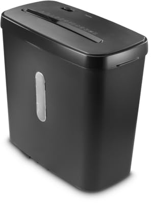 Hama Aktenvernichter P4 T4 E3, mit Sicherheitsstufe, DSGVO konform, Einzug | Papierschredder schwarz, auch für Plastikkarten, Aktenschredder Kreuzschnitt, inkl. 11l Papierkorb mit Sichtfenster