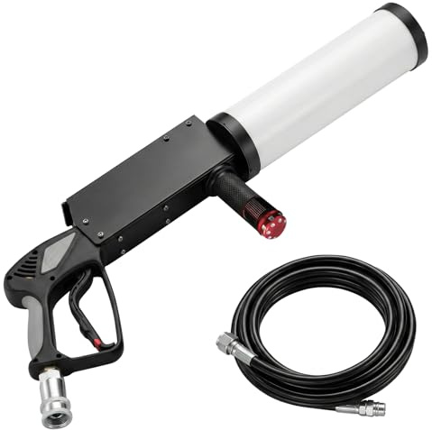 Máquina de Humo CO2 Portátil YUZINO, Pistola de Humo con 4 LED RGB y Tubo de 3 m, Alcance de 6-8 m - Ideal para Bares, DJ, Fiestas, Conciertos, Bodas, Halloween y Navidad - Material para Espectáculos