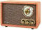 Victrola Retro Wood Bluetooth Radio with Built-in Speakers, Elegant & Vintage Design, Rotary AM/FM Tuning Dial, Wireless Streaming, Walnut