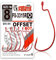 FANATIK Haken Offset FO-3315 gr. 8, 6, 4, 2, 1, 1/0, 2/0, 3/0, 4/0, 5/0 jig Angel Fishing Hook für Gummiköder (Rot, 43mm - #1/0-4 Stück)