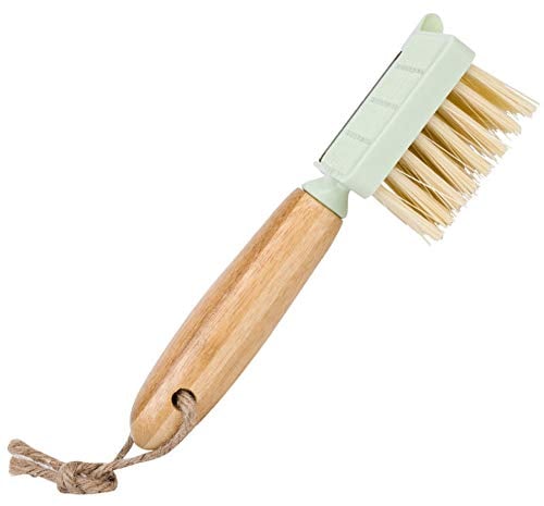 Leikance Vegetable Cleaning Brush,with Grater Wooden Handle Potato Brush with Peeler