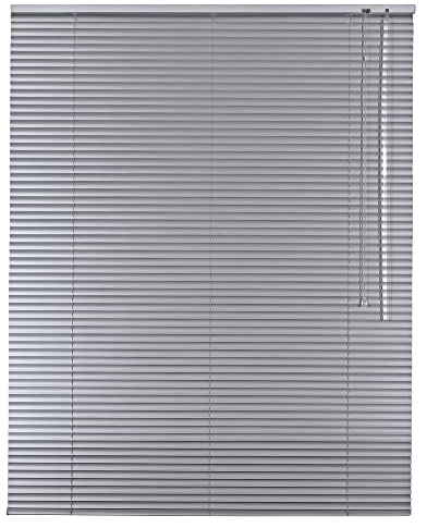 Alu Jalousie Aluminium Jalousette in Farbe Silber - Breite 40 bis 240 cm - Höhe 130/175 / 220 cm - Tür Fenster Rollo Jalousette Aluminium Fensterjalousie Lamellen Metall (180 x 130 cm)