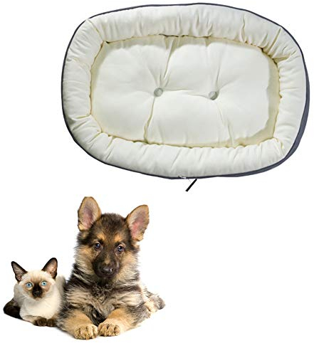 KANKOO hundebetten katzenbett Hund Schlafsofa Hundekissen Haustiernest Kleines Katzenbett Plüsch Hundebett Günstige Hundebetten Flauschiges Hundebett White,S