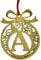 Laser cut Christmas tree bauble decoration: Letter A