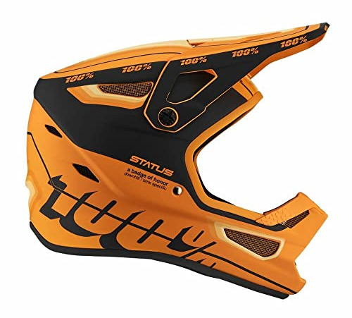 100% CASCOS Status Youth Helmet S Helm, für Erwachsene, Unisex, Topenga Orange/Schwarz (Mehrfarbig)