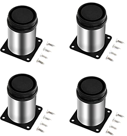 COSYLIFE 4 Stück Verstellbar Möbelfuß Edelstahl Möbelbeine 50x60 mm Tischbeine,Schrankfüsse, Metallfüsse, Füße für Möbel, Küche, Schreibtisch, Tischbeine, Möbel Beine, Füße Arbeitsplatte