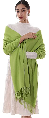 RIIQIICHY Schal Damen Stola Fur abendkleid Pashmina Winter Grün Schals tücher für Frauen Warme Schal