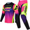 Willbros Completo Maglia e Pantaloni da Motocross Donne Set di Ingranaggi MX Bicicletta Sporca Fuori Strada Cavalcare Tuta Protettiva Nero Rosa Giallo (Jersey XL Pants 36)