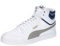 PUMA Unisex Shuffle Mid Sneaker, White Concrete Gray Persian Blue Gold, 40 EU