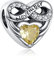 BEEUVIP Damen Unendlichkeit Liebe Herz November Geburtsstein Charm Anhänger für Armband 925 Sterling Silber Geburtsstein Charms Beads passend für Armband