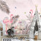 ZONOKI Flamant Rose Animal Papier Peint 3D Panoramique, Palmier De La Jungle Panoramique Tapisserie DéCoration Murale - pour le mur de fond du canapé TV du salon 400 x 280 cm