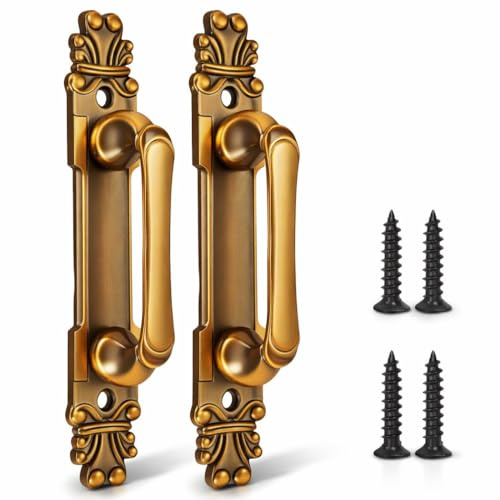 Poignée de Tiroir Vintage 2pcs, Poignée de Porte en Alliage de Zinc Style Européen Antique, Poignée de Meuble pour Porte Armoire et Tiroir, Cuivre Antique Doré