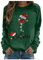 Ugly Christmas Sweater Damen Langarm Rundhalsausschnitt Weihnachten Print Slim Yoga Workout Tshirt Casual Christmas Frühling Sweater Damen Oversized Lustig Winter Halloween Pullover Grün L