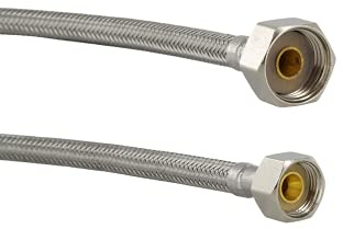 DEKAROX Flexschlauch Panzerschlauch – 3/8 x 1/2 Innengewinde – 300mm für Wasserhahn-Anschluss – Edelstahlgeflecht – Temperaturbeständig bis 70°C – Ideal für Küche & Bad