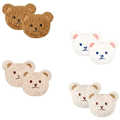 Tabanzhe Bear Embroidery Patches-8 PCS Cute Iron on DIY Patch Decorative Applique Patch, Sew on Patches Cartoon Animal Embroidery Sewing for Jeans Shoes Backpacks T-Shirt Caps
