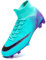 Unitysow Fußballschuhe Herren Outdoor High Top Spike Cleats Fußball Stiefel Professionelle Athletics Trainingsschuhe,T2462 Cyan,EU43