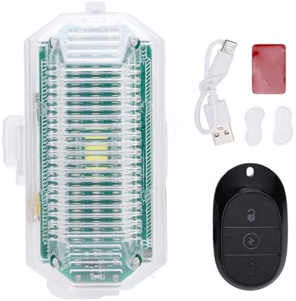 Lumières Stroboscopiques LED de Petite Taille avec Télécommande, 7 Couleurs, Alimentées par Piles, Lumières RVB pour la Décoration Extérieure, Course de Nuit, Camping