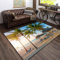 Teppich Wohnzimmer 100 x 150 cm Waschbar Hawaii, Outdoor Teppiche Kurzflor 3D Tropische Palmen, Carpet Flauschig Hawaii ZP2637