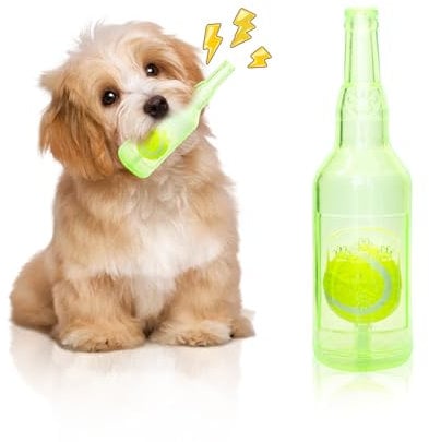 DANCOLOR Squeaky Dog Toys Bottle With Tennis Ball as Small Medium Large Dog Supplies, Interactive Toys for Puppy Playtime, Water Floating Fetch Game to Keep Retriever Busy Indoor or Outward Playing