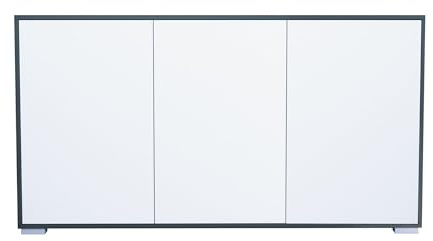 InnoFurn Sideboard Elena, Kommode mit Push-to-Open, Made in Germany, Moderner Schrank für Wohnzimmer Schlafzimmer Anthrazit matt/Weiß matt (152,5 x 83 x 37 cm)