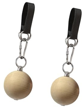 Okiyakusama 2 Piezas Bola Agarre Potente Bola Climbing Bola Fortalecedora Bola Ejercitadora Brazos Material Madera con Gancho de Acero Inoxidable Adecuado para en
