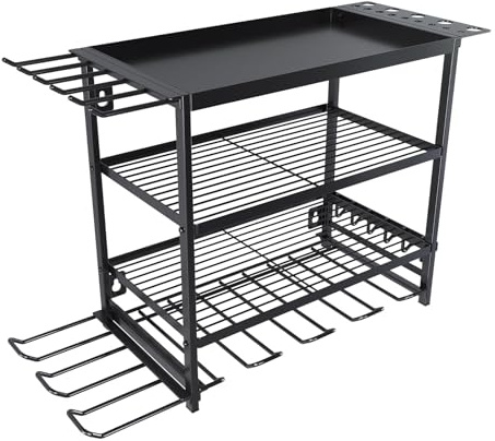 Liwankaqi 4 Layer Power Tool Organiser,Heavy-Duty Iron Drill Rack