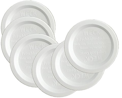 Weck – Jarra para mantener los alimentos frescos plástico tapas, 6-pack