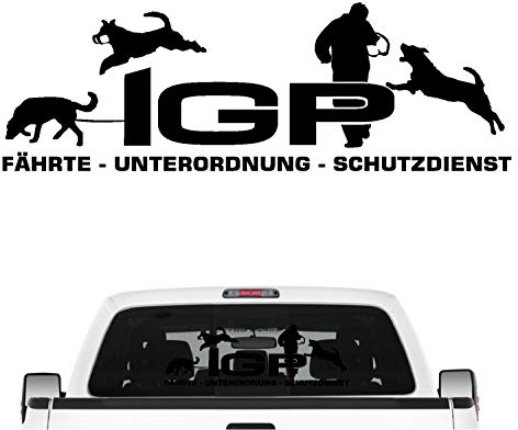 siviwonder Beauceron IGP Auto Aufkleber Beauce Hundesport Autoaufkleber K9 Hundeanhänger ehemals IPO Farbe Schwarz, Größe 30cm